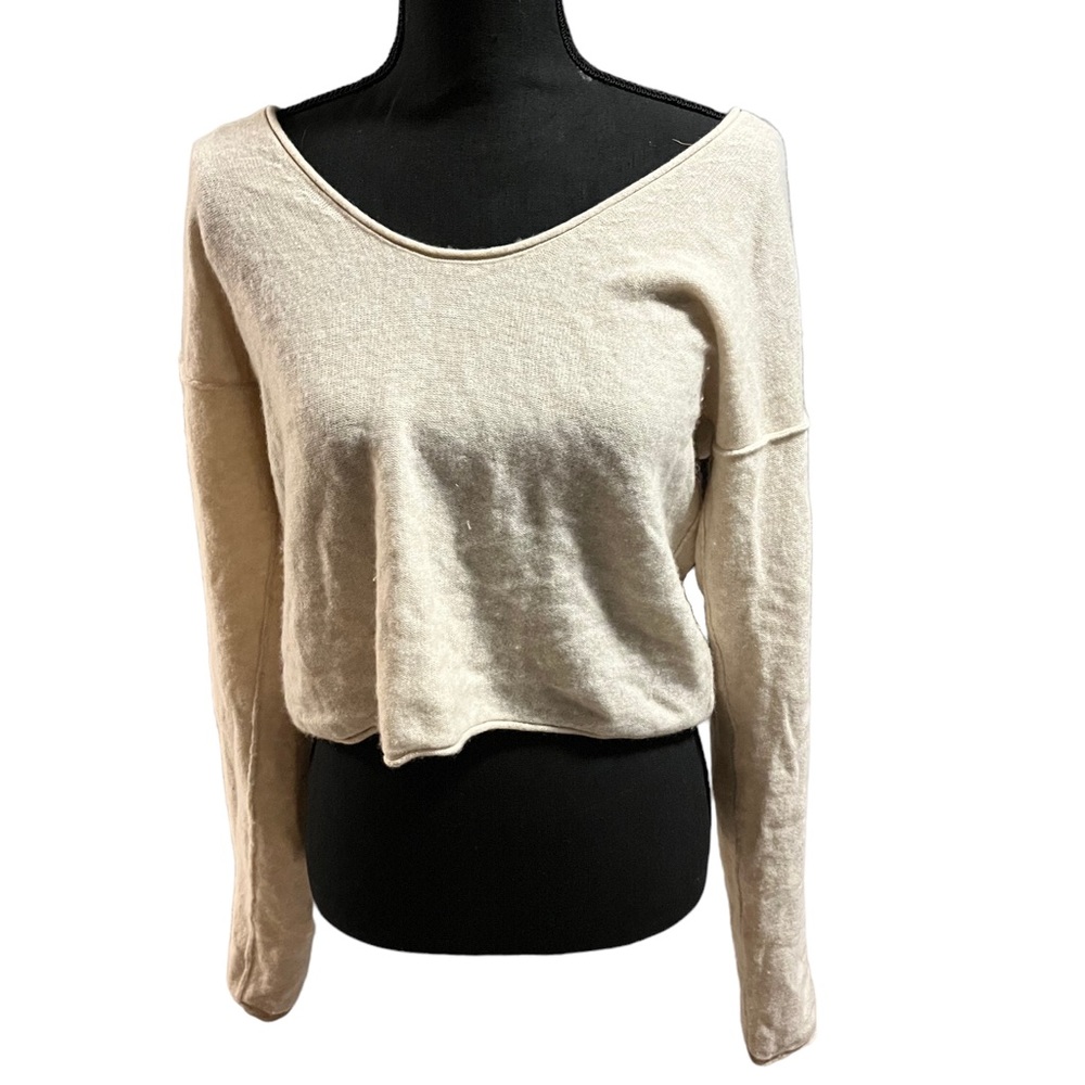 Free People scooped neck cashmere sweater.